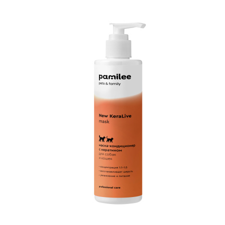 Кератиновая маска для собак и кошек Pamilee Grooming NewKeraLive, 250мл 