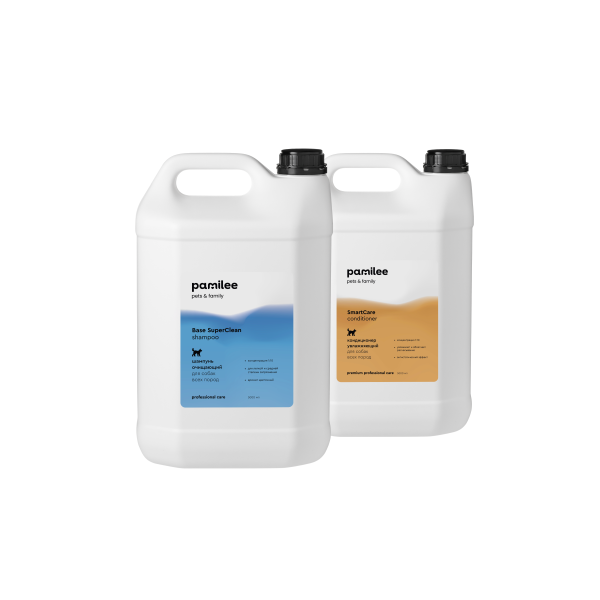 Base SuperClean & SmartCare базовый шампунь + кондиционер для всех типов шерсти по 5 л