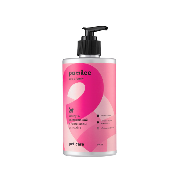 Шампунь увлажняющий с пантенолом с ароматом малиновый вензель 444 ml