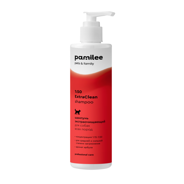 Экстраочищающий шампунь для собак Pamilee Grooming 1:50 ExtraClean с ароматом арбуза, 250мл