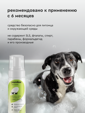 Шампунь-пенка с экстрактом плодов облепихи для собак и кошек 150 ml