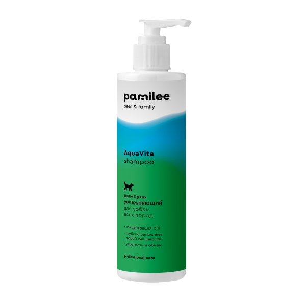 Универсальный увлажняющий шампунь для собак Pamilee Grooming 1:10 AquaVita, 250мл