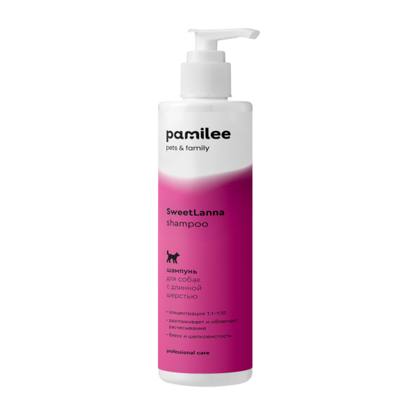 Увлажняющий шампунь для собак с длинной шерстью Pamilee Grooming 1:1–1:10 SweetLanna, 250мл